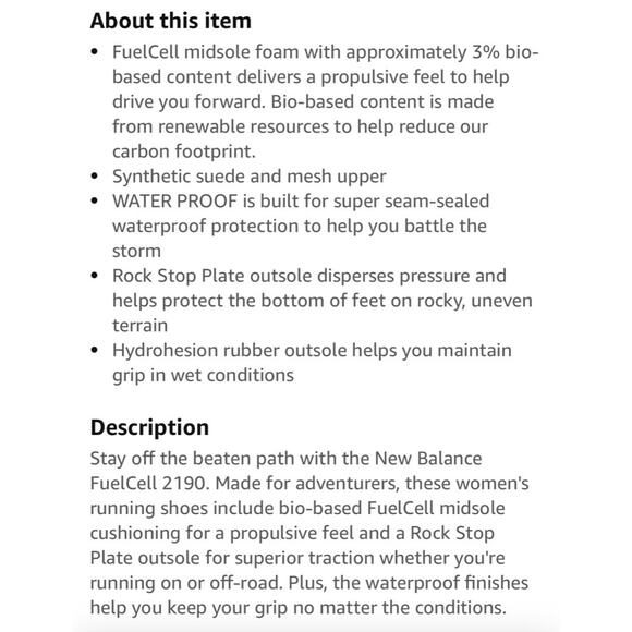 NEW New Balance Wmns 8 WIDE Fuelcell 2190 V1 Trail Running Workout Shoes - Picture 11 of 11